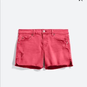Side slit distressed denim shorts size 8